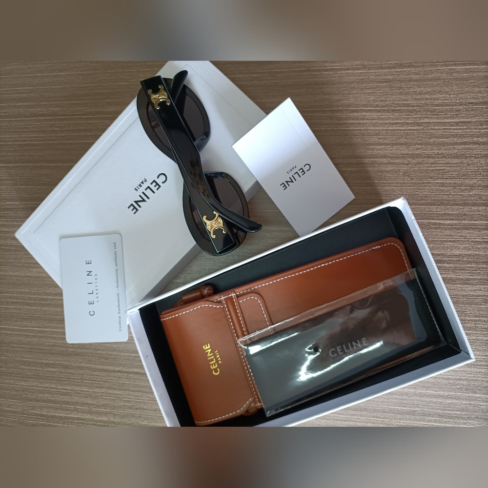 Celine Black Oval Sunglasses
